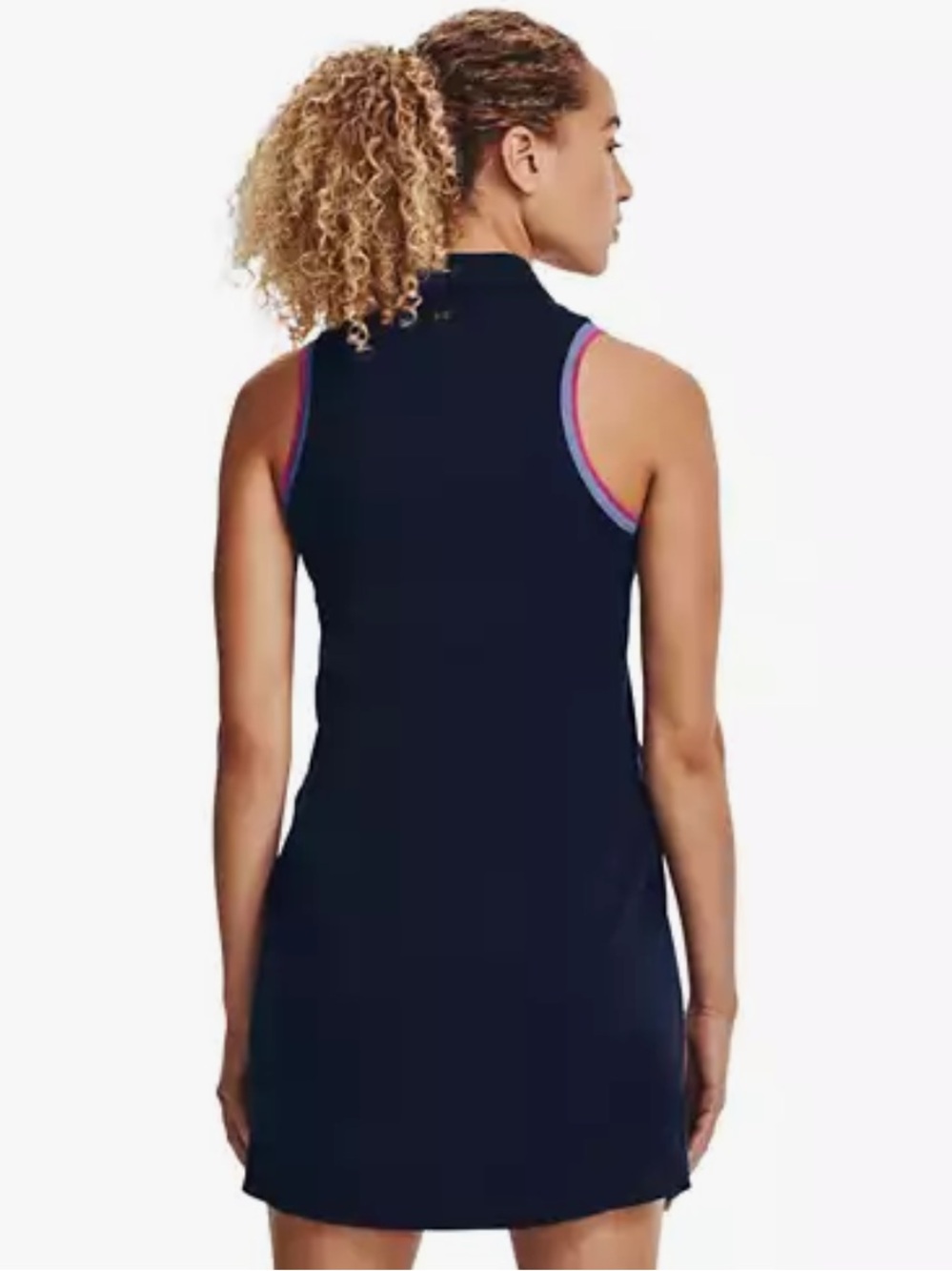 Under Armour Navy and Pink Sleeveless Polo Dress with pockets!
